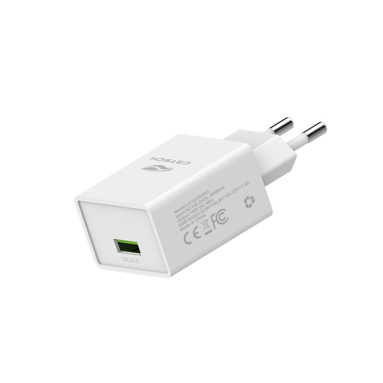 Carregador Celular AC/USB Universal QC3.0 UC-Q100WH C3Tech