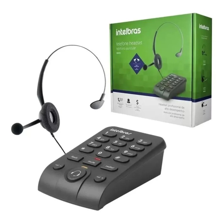 Telefone Headset Telemarketing Intelbras  Hsb 50