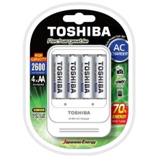 Carregador De Pilhas AA/AAA C/ 4 AA Toshiba