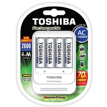 Carregador De Pilhas AA/AAA C/ 4 AA Toshiba