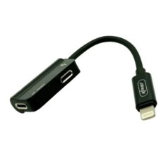 Adaptador Duplo Lightning Fone + Alimentação Preto knup  kp-ad003