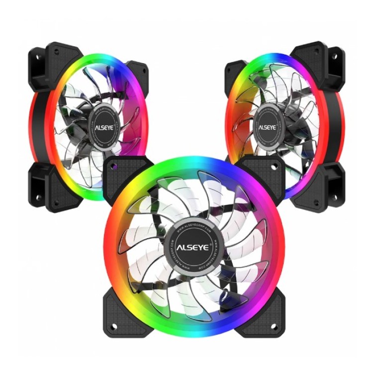 Kit 3 fan coolers Alseye D-Ringer, RGB, 120mm