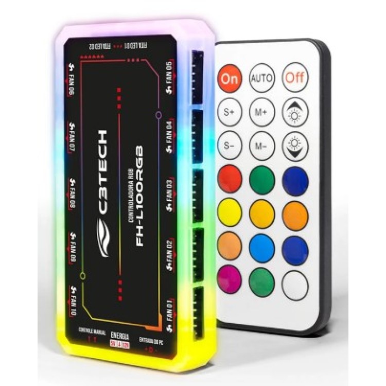 Controlador De Fan C3tech Gaming RGB - Fh-l100rgb