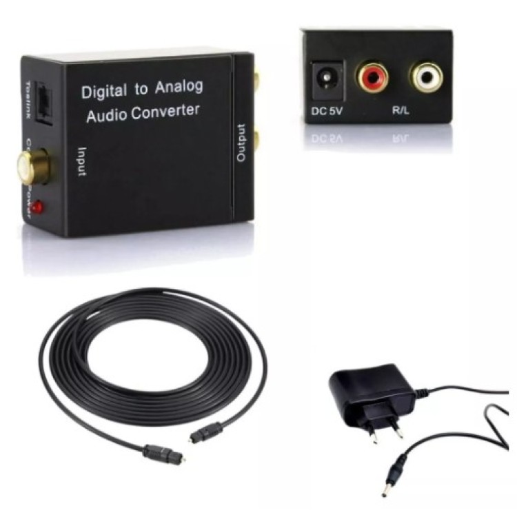 Conversor Óptico de Audio Digital Para Analógico Audio Converter