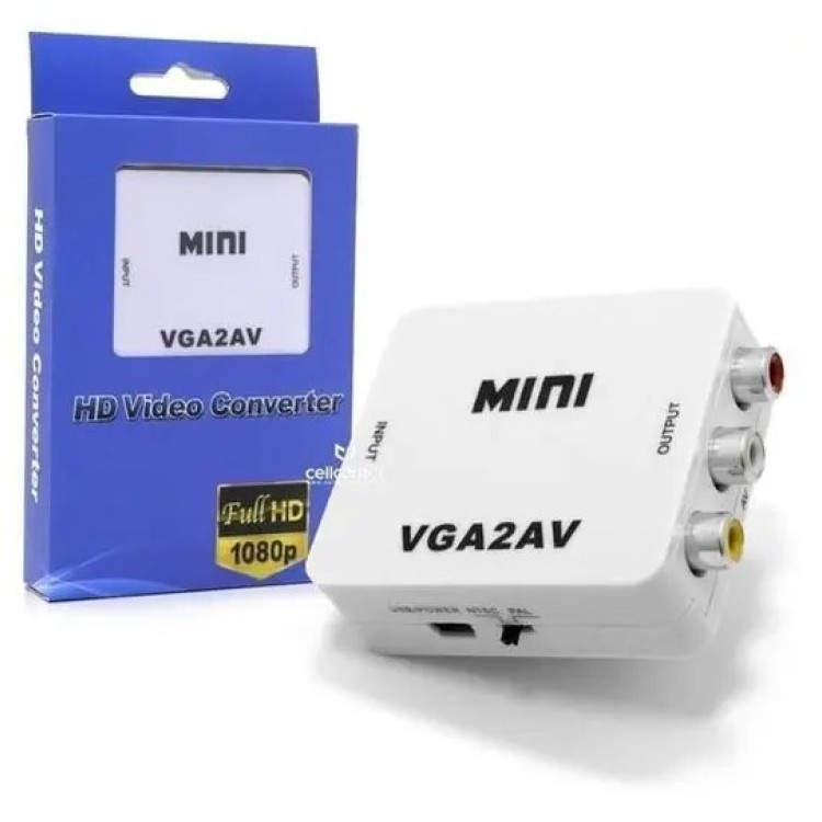 Conversor de Vídeo VGA x AV VGA2AV 1080p Tomate MTV-608