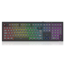 Teclado Gamer Redragon Crux Iluminação Rainbow Preto e Cinza Full Size K518R-WL-GB Cód: K518R-WL-GB
