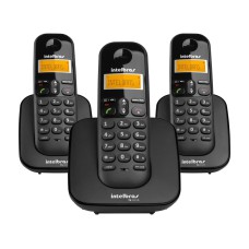 Telefone Sem Fio Digital com Dois Ramais Adicionais TS 3113 Preto Intelbras