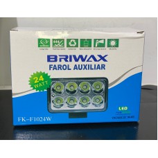 Farol Auxiliar LED 9V -36V 24W (8 LEDs) retangular Briwax  FK-F0024W