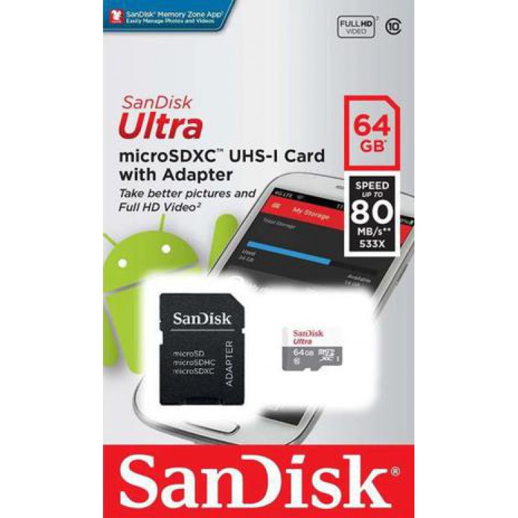 Cartão de memória SanDisk 64GB Cartão de memória SanDisk 64GB