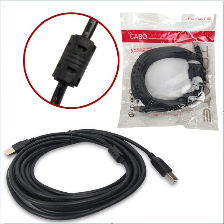 Cabo de Impressora USB 2.0 5M Tomate MCB-017