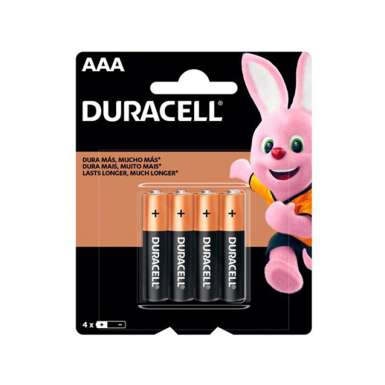 Pilha AAA Palito Alcalina 4 Unidades - Duracell