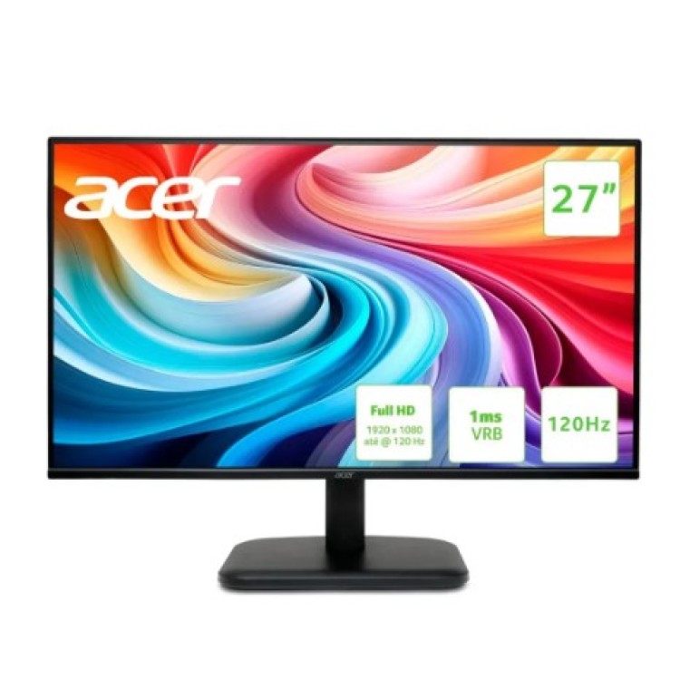 Monitor Acer Ek271 Gbi 27 Polegadas Ips 120hz Fhd Preto Preto