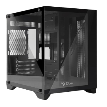 Gabinete Casco Gamer Duex Aquário DXSS05B, Vidro Temperado, Sem Fans, Preto