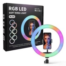 Iluminador Ring Light Colorida Rgb Foto Profissional + Tripé