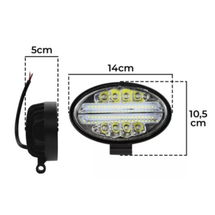 Farol de Milha Oval Led 144W Automotivo Briwax FF-Y1144W