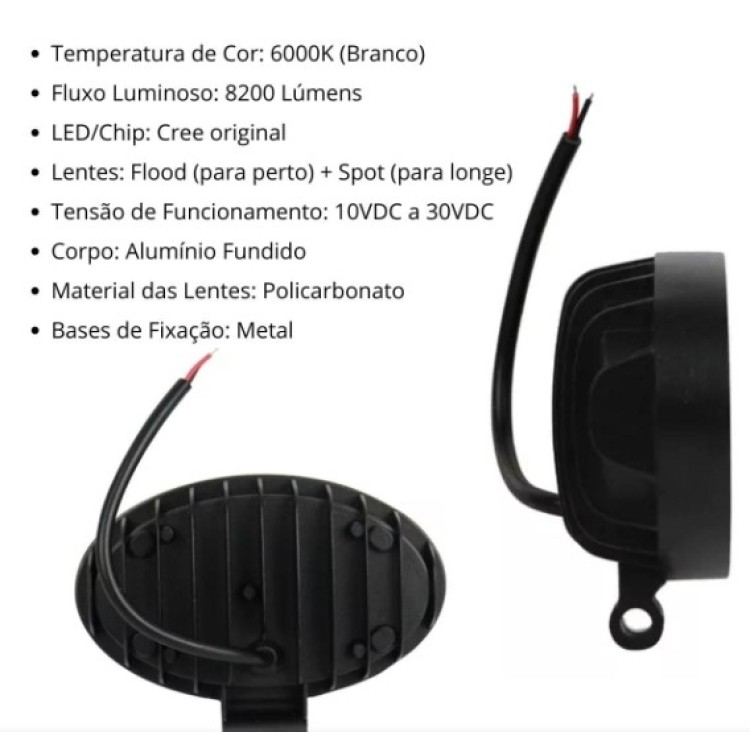 Farol de Milha Oval Led 144W Automotivo Briwax FF-Y1144W