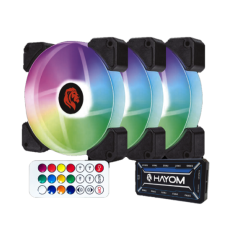 KIT 3 FAN COOLERS RGB HAYOM 12CM – FC1306