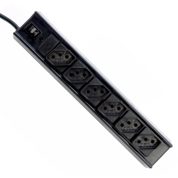 Filtro de Linha C3Tech com 6 Tomadas, Bivolt, Preto - FL-61BK