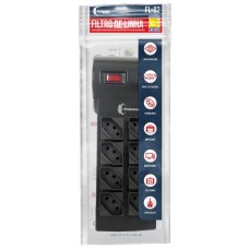Filtro De Linha Coletek Fl-82bk, 8 Tomadas, 10Ah, Bivolt, Preto