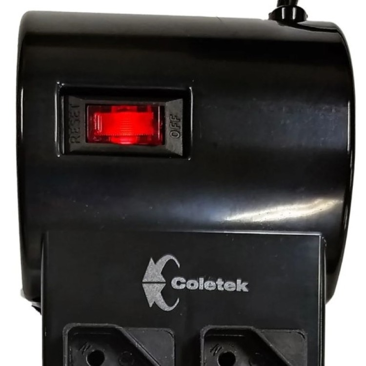 Filtro De Linha Coletek Fl-82bk, 8 Tomadas, 10Ah, Bivolt, Preto