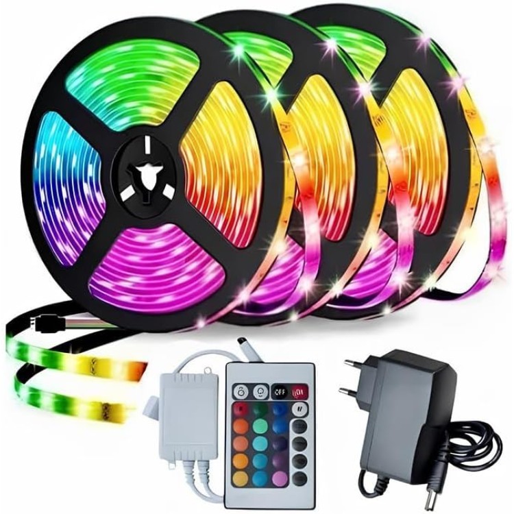 Fita Led Lehmox - Ley-2103 - 5M RGB 5050 - Kit Completo Controle E Fonte