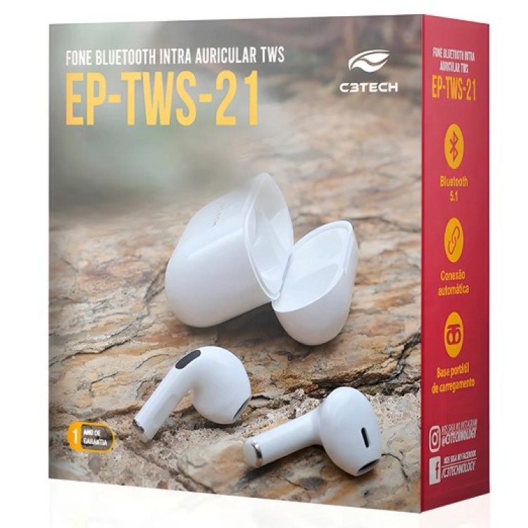 Fone De Ouvido Ep-tws-21 C3tech Branco