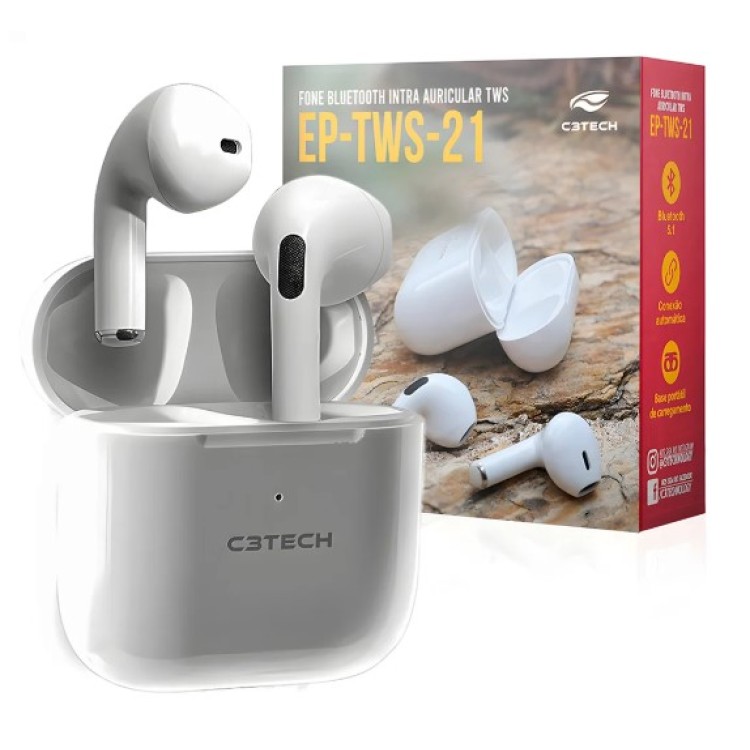 Fone De Ouvido Ep-tws-21 C3tech Branco