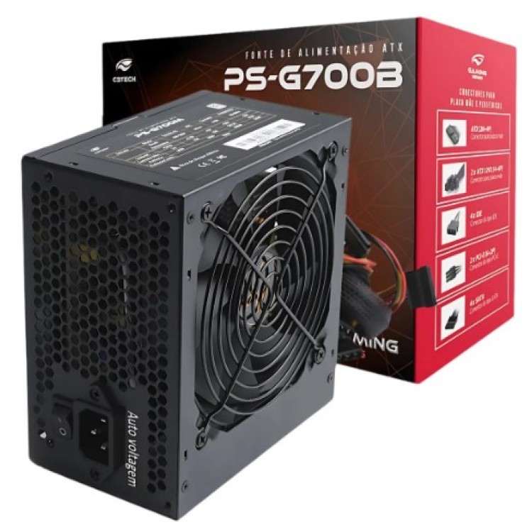 Fonte Atx C3 TECH 700w Ps-g700b 80 Plus Bronze Pfc Ativo