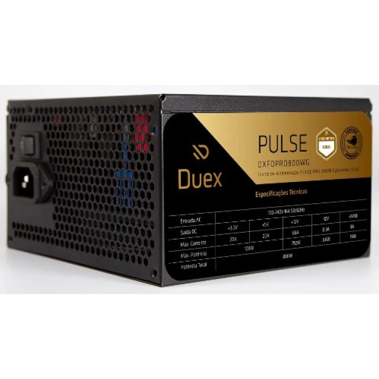 Fonte Duex Pulse Pro 800w Full Modular Dxfopro800wg