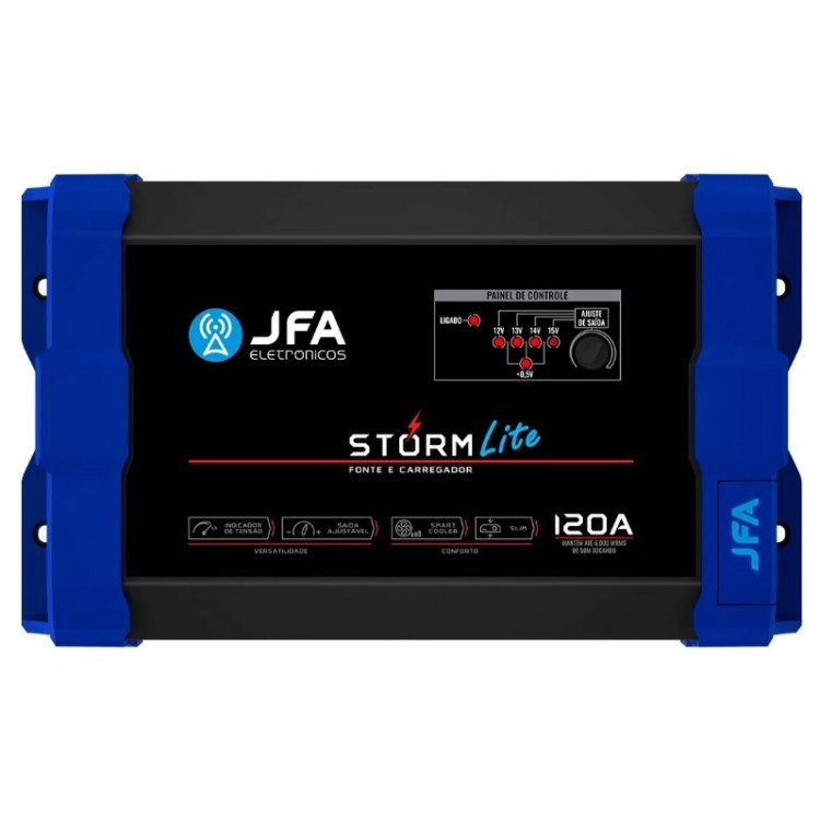 Fonte Automotiva Carregador Automotivo Jfa 120a Storm Lite 12v Bivolt Cor Preto
