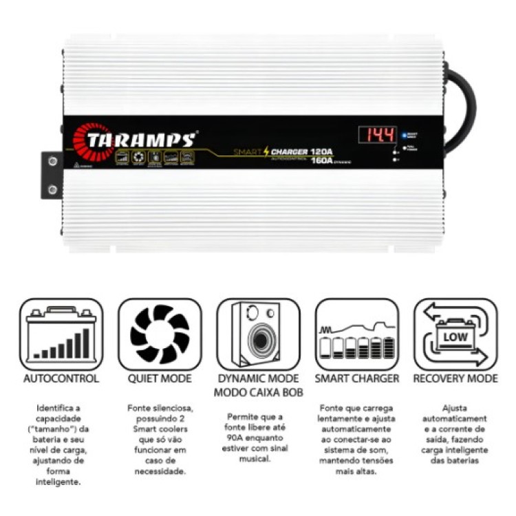 Fonte Automotiva 120 a 160 Amperes Smart Charger 120a