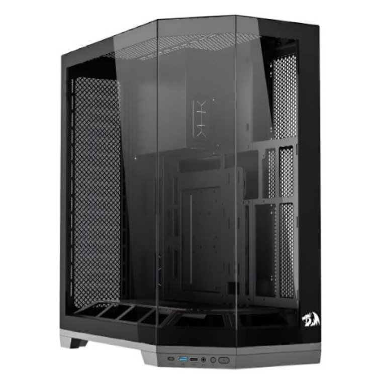 Gabinete Gamer Redragon Edge Preto Vidro Temperado Mid Tower Preto