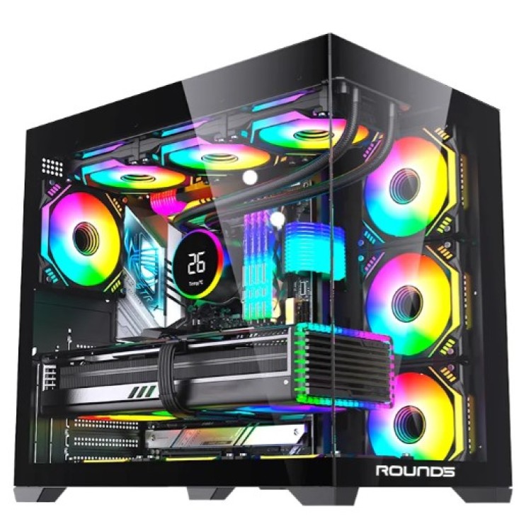 Gabinete Gamer Round5 Genos Atx Vidro Aquario Cubo S/fan