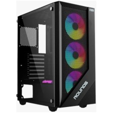 Gabinete Gamer Round5 Syndra Atx Sem Fan Sem Fonte Black Preto