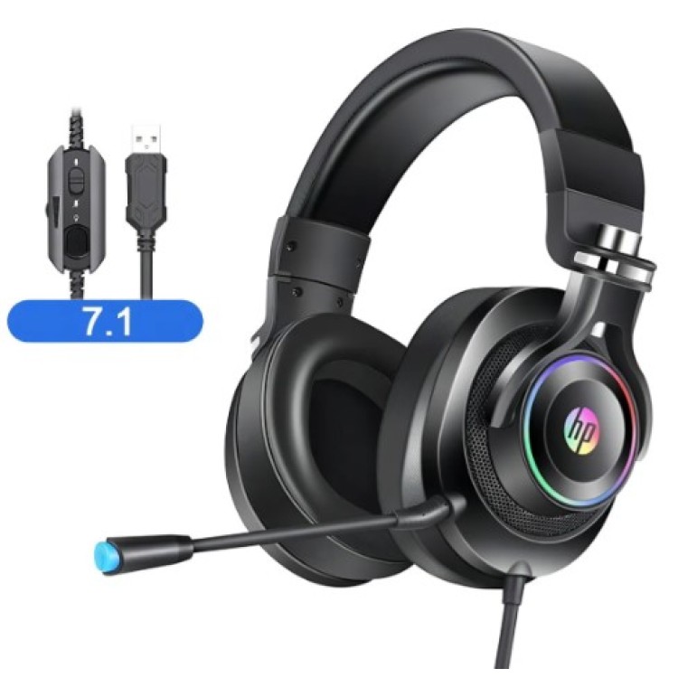 Headset Gamer Headset 7.1 Hp H500gs Led Rgb Usb Preto