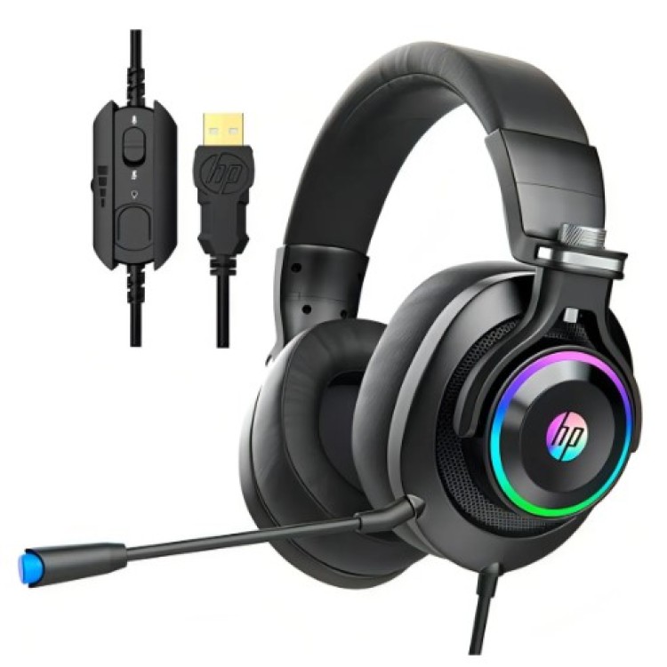 Headset Gamer Headset 7.1 Hp H500gs Led Rgb Usb Preto