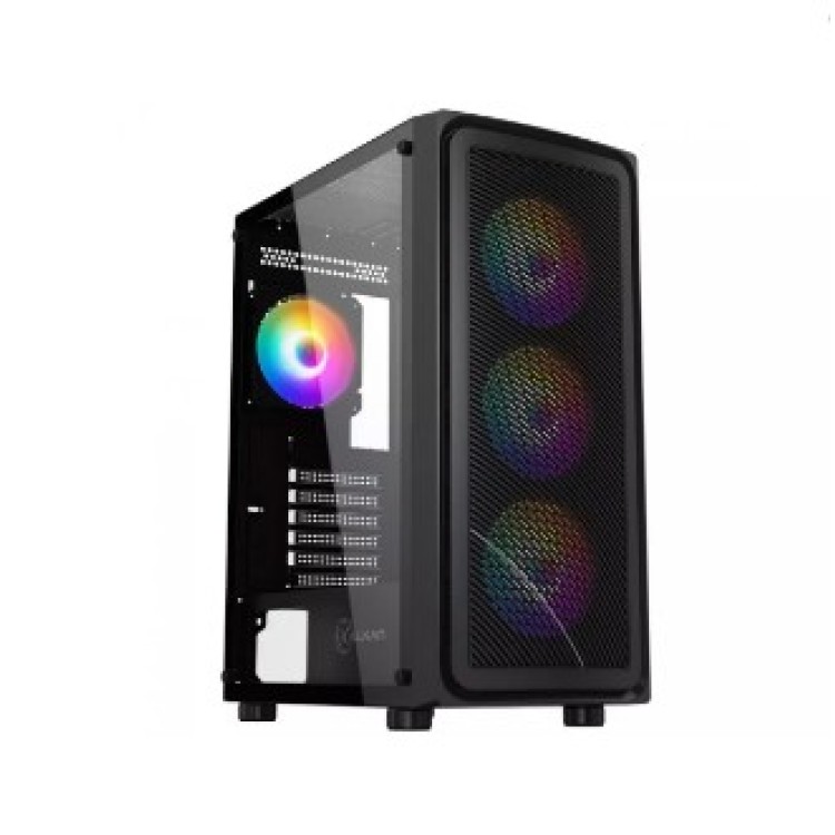 Gabinete Gamer Kalkan Joturn, 4 fans RGB, Vidro Temperado, Mid Tower, Preto Gabinete Gamer Kalkan Joturn, 4 fans RGB, Vidro Temperado, Mid Tower, Preto