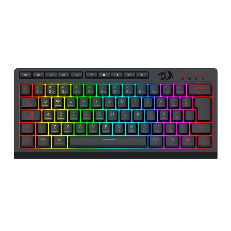 Teclado Gamer Redragon Shiva 61, 60%, RGB, ABNT2, Preto, K522-RGB-PT Teclado Gamer Redragon Shiva 61, 60%, RGB, ABNT2, Preto, K522-RGB-PT