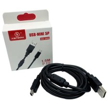 Cabo USB-A para Mini USB Preto 1.5m Kapbom Modelo KA-355