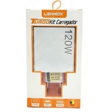 Carregador Fonte Lehmox Saída USB-C Turbo 120w LE-626