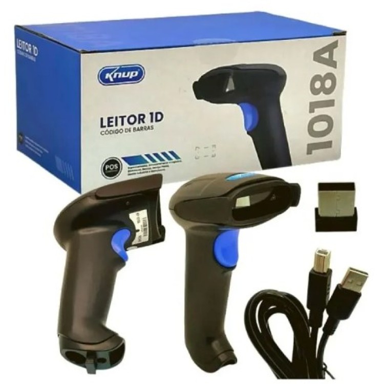 Leitor Código de Barras Sem fio Knup - KP-1018A