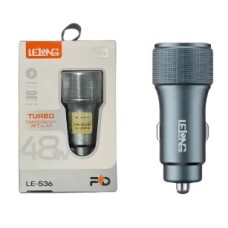 Carregador Veicular Lelong Turbo Com Porta Usb E Usb-c 48w Le-536