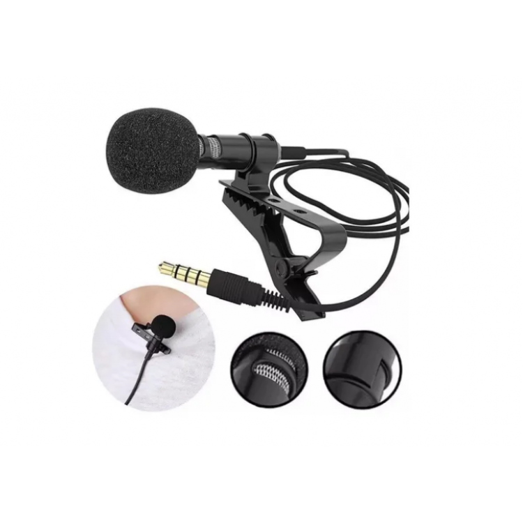 Microfone de Lapela com cabo P3 LT-61 Lotus
