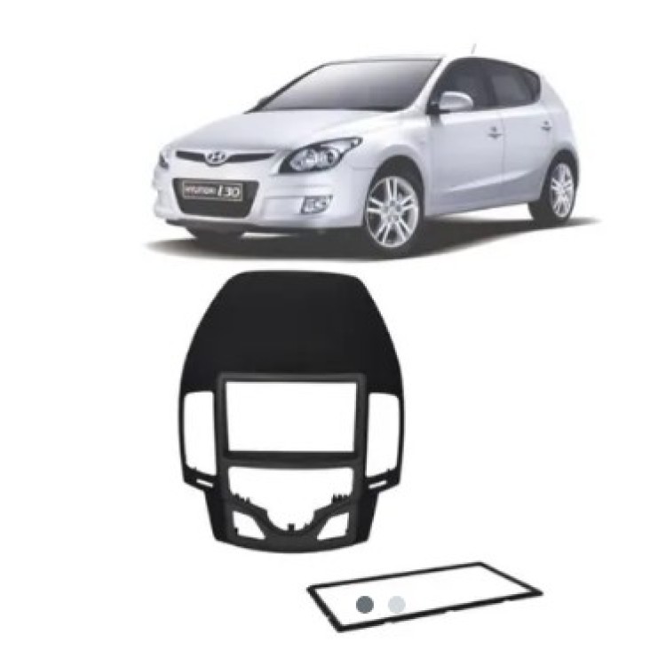 Moldura 2 Din Fiamon I30 2009 até 2012 Ar Digital Preta ref:;3165