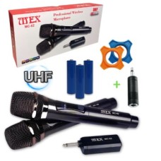 MICROFONE DUPLO PROFISSIONAL SEM FIO 50MT UHF MEX MC-62