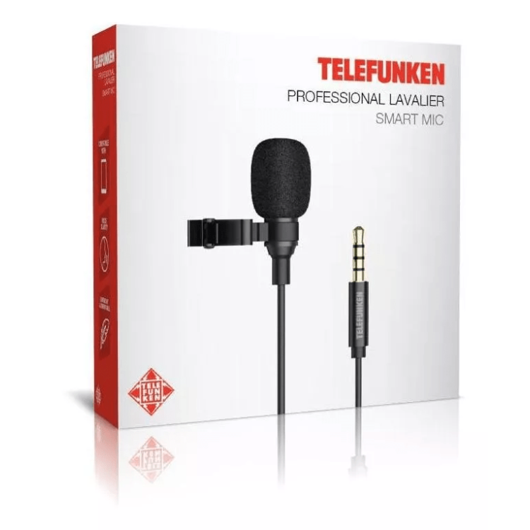 Microfone Lapela Para Celular 1,8 Metros Smart MIC PRETO - TELEFUNKEN