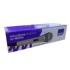 MICROFONE COM FIO DINAMICO DE PLASTICO M1800S PRATA CABO 3MTRS MXT