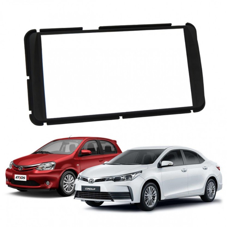 Moldura 2 Din Painel Toyota Etios / Corolla GLI 2015 Fiamon 3327 - Black