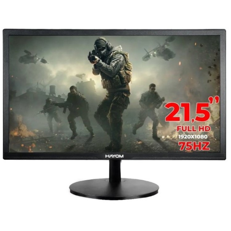 Monitor 21.5 HAYOM Hdmi Vga 75hz 1920x1080 Full Hd Widescreen Cor Preto