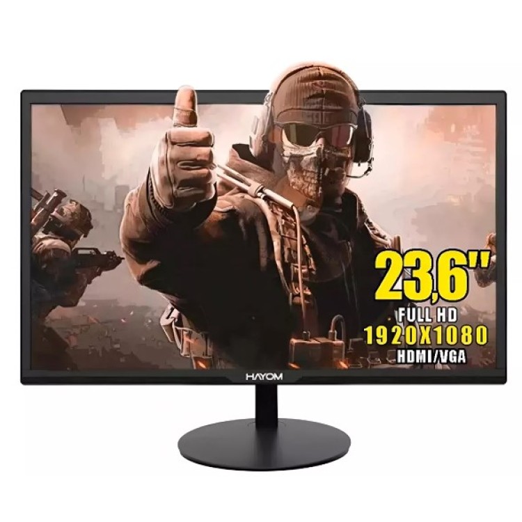 Monitor Gamer 23.6 Polegadas Hayom Mo6005 Ful Hd, Hdmi/vga Cor Preto